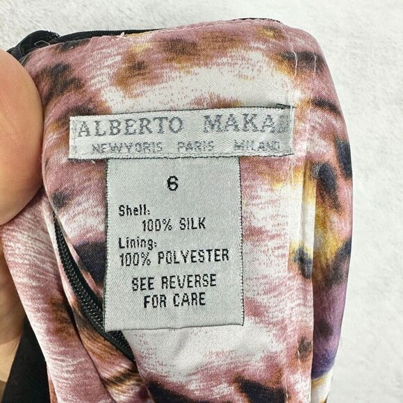 Vintage Alberto Makali Silk Mini Dress Size 6 Cape Jewel Embellished Y2K - Picture 7 of 7